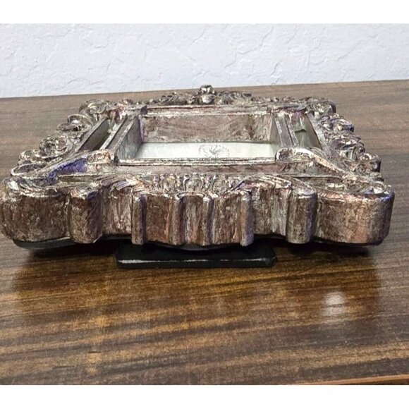 Vntg Holland and Boone Ornate Polished Pewter 3x3 Frame Intricate Scrollwork - Picture 3 of 9